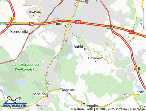 MICHELIN Wiórek map - ViaMichelin