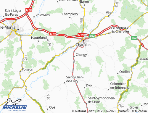 MICHELIN Changy map - ViaMichelin