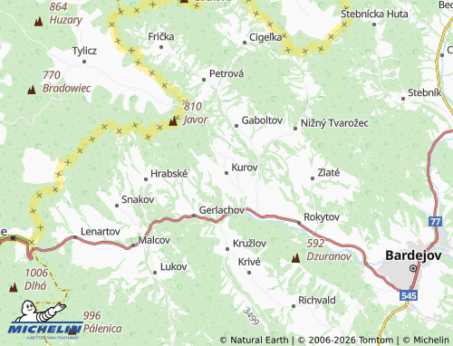 MICHELIN-Landkarte Kurov - ViaMichelin