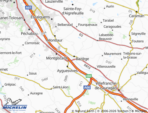 Mappa MICHELIN Baziège - ViaMichelin
