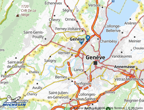 Mappa MICHELIN Vernier - ViaMichelin