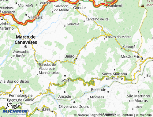 Mapa MICHELIN Baião - ViaMichelin