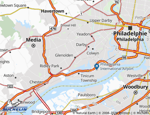 Carte MICHELIN Glenolden - ViaMichelin