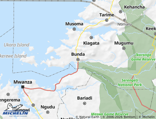 MICHELIN Bunda map - ViaMichelin