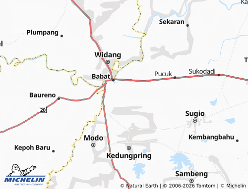 MICHELIN Gendong Kulon map - ViaMichelin