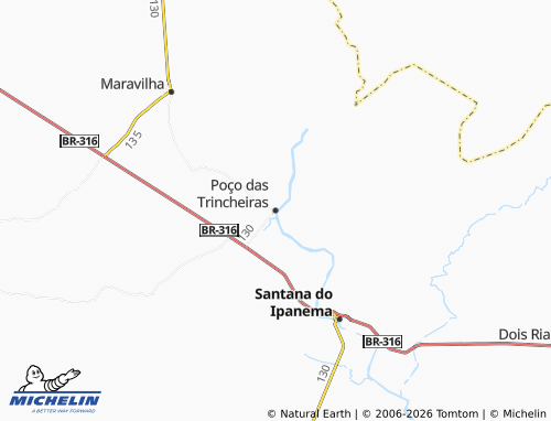 Mapa MICHELIN Poço das Trincheiras - ViaMichelin