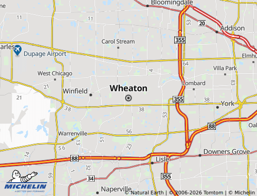 Kaart MICHELIN Wheaton - ViaMichelin