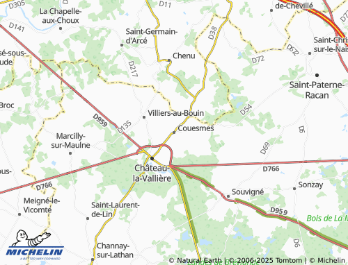 MICHELIN Couesmes map - ViaMichelin
