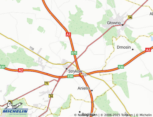 MICHELIN Brzedza map - ViaMichelin