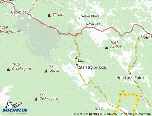 Mapa MICHELIN Lož - ViaMichelin