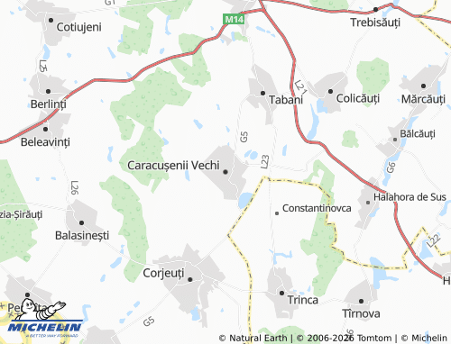 Mappa MICHELIN Caracușenii Vechi - ViaMichelin