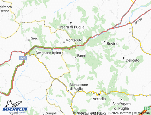 MICHELIN Panni map - ViaMichelin
