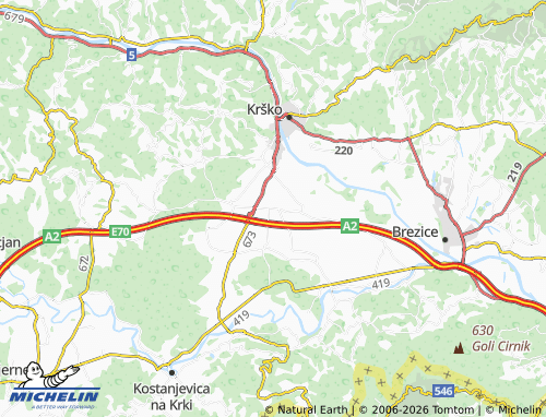 MICHELIN Drnovo map - ViaMichelin