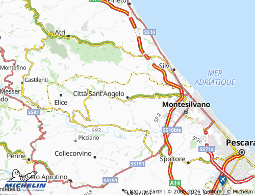 Mapa MICHELIN Città Sant'Angelo - ViaMichelin