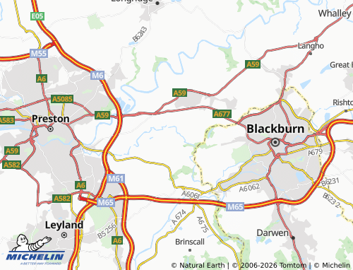 Carte MICHELIN Samlesbury - ViaMichelin
