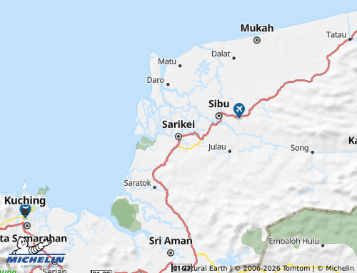 MICHELIN Bahagian Sarikei map - ViaMichelin