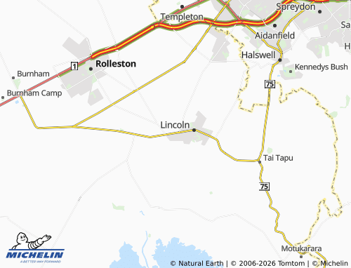 Mapa MICHELIN Lincoln University - ViaMichelin