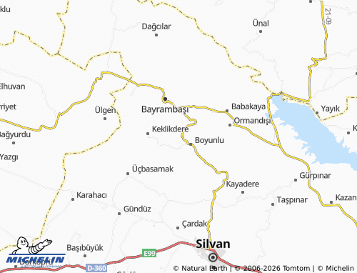 MICHELIN Onbaşılar map - ViaMichelin