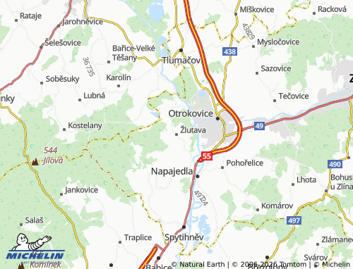 Mappa MICHELIN Žlutava - ViaMichelin