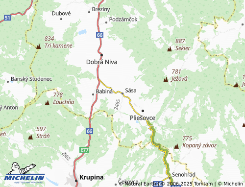 MICHELIN Sása map - ViaMichelin