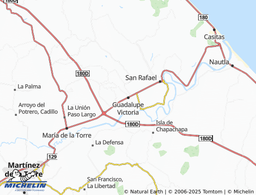 MICHELIN Guadalupe Victoria map - ViaMichelin