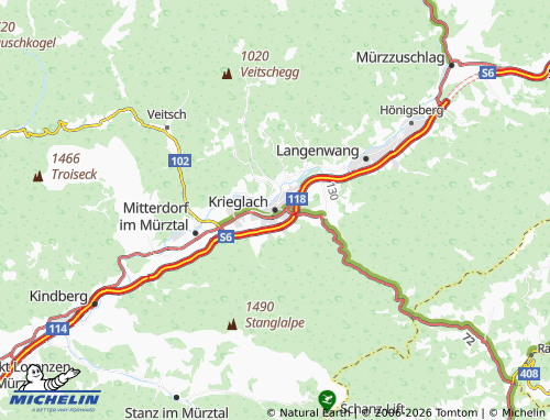 MICHELIN Krieglach map - ViaMichelin