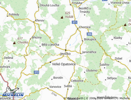 Kaart MICHELIN Jevíčko - ViaMichelin