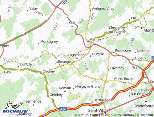 Carte MICHELIN Courchapon - ViaMichelin