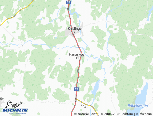 MICHELIN Hanaskog map - ViaMichelin