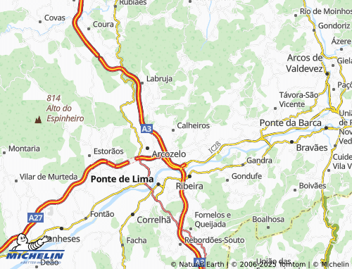 Carte MICHELIN Torre de Calheiros - ViaMichelin
