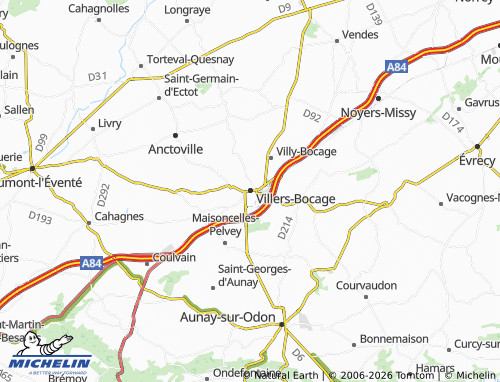 Carte MICHELIN Villers-Bocage - ViaMichelin