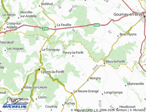 MICHELIN Fleury-la-Forêt map - ViaMichelin