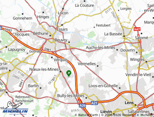 Carte MICHELIN Sailly-Labourse - ViaMichelin