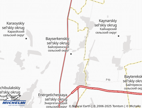 MICHELIN Bayserkenskiy sel'skiy okrug map - ViaMichelin