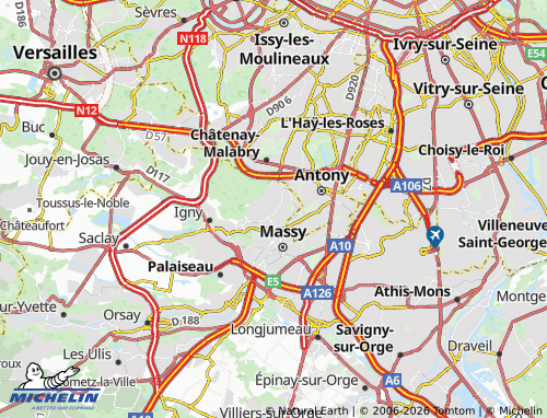 Mapa MICHELIN Verrières-le-Buisson - ViaMichelin