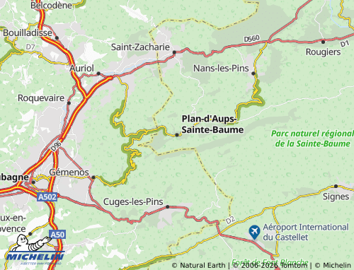 Carte MICHELIN Plan-d'Aups-Sainte-Baume - ViaMichelin