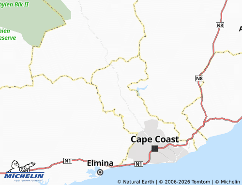 MICHELIN Afutu map - ViaMichelin