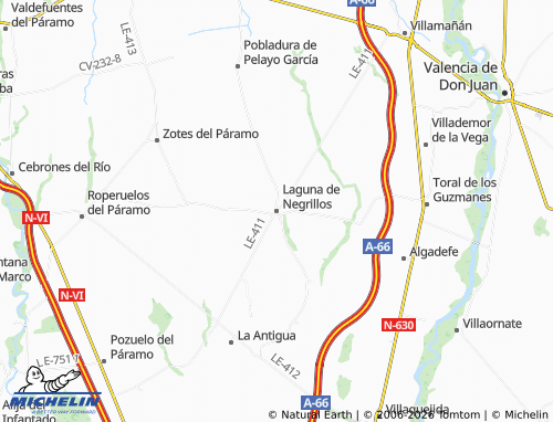 MICHELIN Laguna de Negrillos map - ViaMichelin