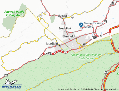Mappa MICHELIN Bluefield - ViaMichelin