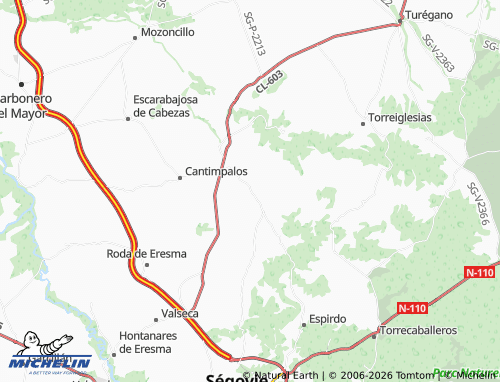 MICHELIN Cabañas de Polendos map - ViaMichelin