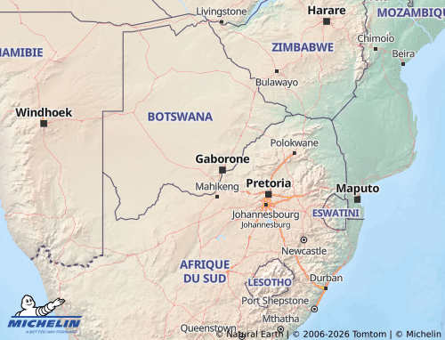 MICHELIN Botswana map - ViaMichelin