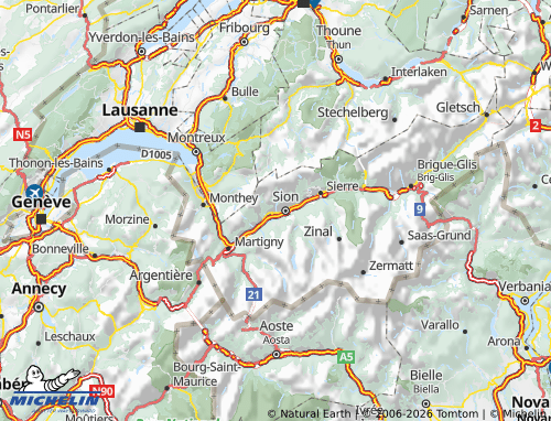Mappa MICHELIN Conthey - ViaMichelin