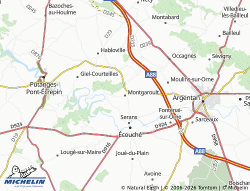 MICHELIN Montgaroult map - ViaMichelin