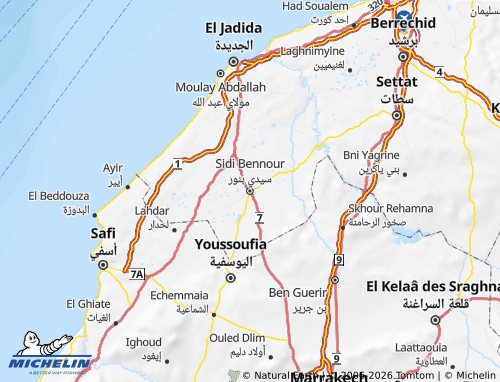 Carte MICHELIN Sidi Bennour - ViaMichelin