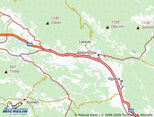 MICHELIN Vipavski Križ map - ViaMichelin