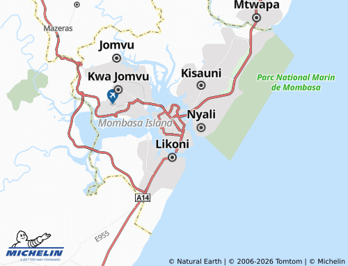 MICHELIN Mvumoni map - ViaMichelin