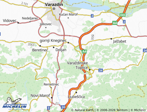 MICHELIN-Landkarte Varaždin Breg - ViaMichelin