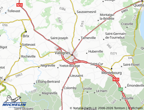 MICHELIN Valognes map - ViaMichelin