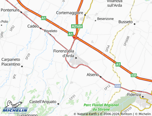 Mappa MICHELIN Fiorenzuola d'Arda - ViaMichelin