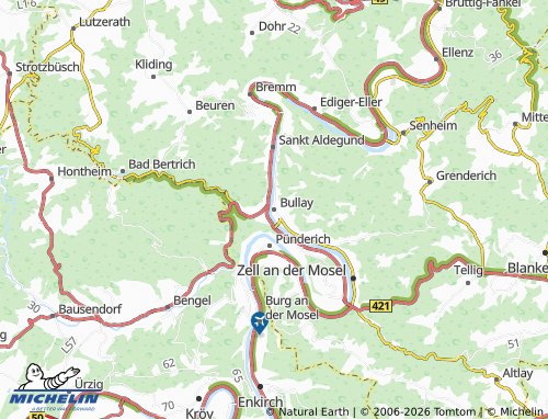 MICHELIN Bullay map - ViaMichelin